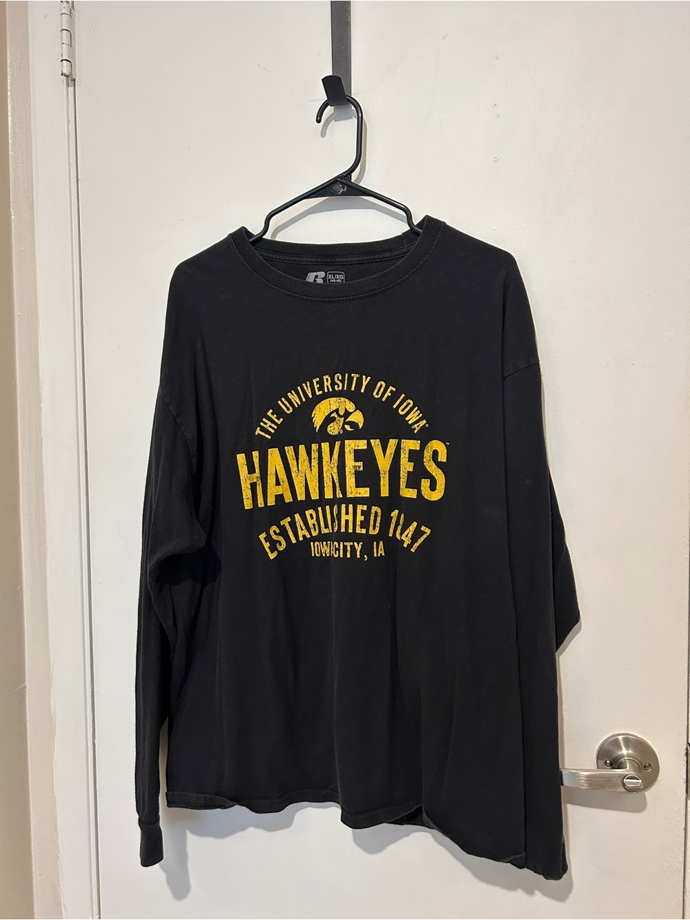 Russell Athletic black Iowa Hawkeyes long sleeve shirt